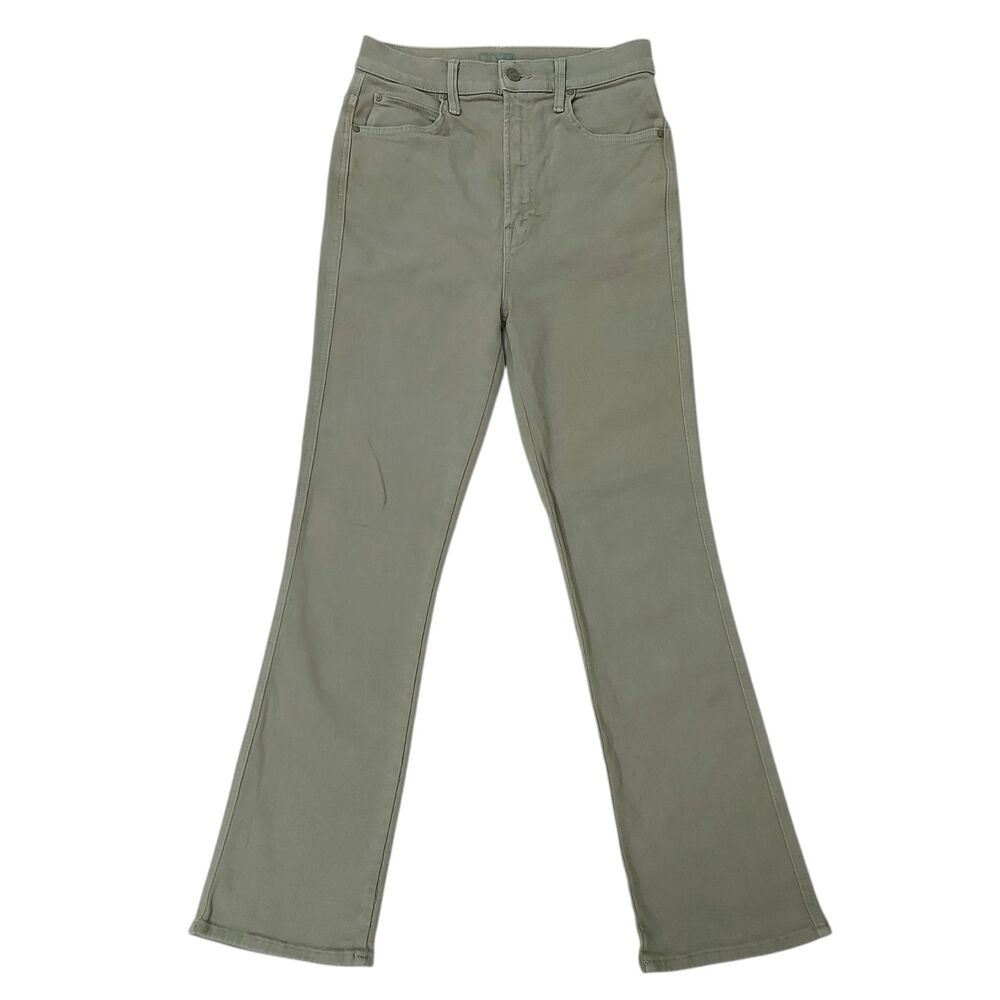 Mother Jeans Womens 27 Oil Green High Waisted Smoking Double Ankle Premium Denim